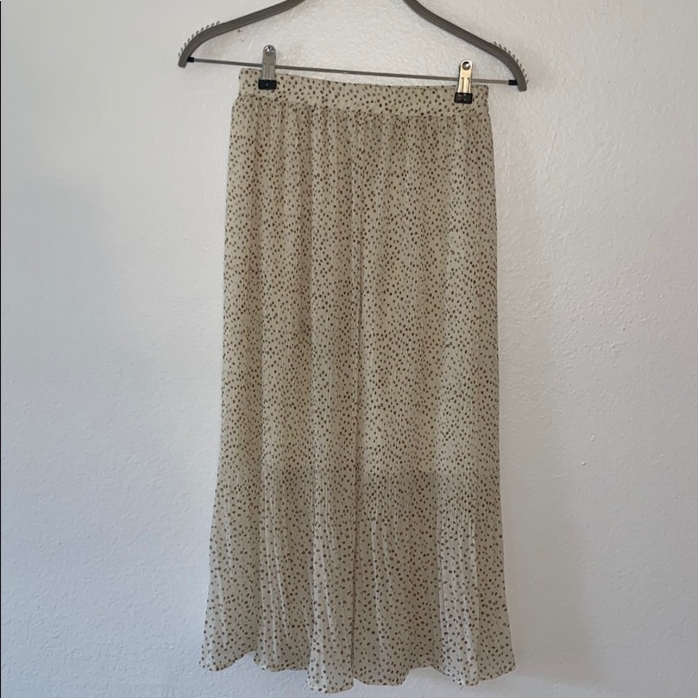 Sheer gold flecked midi skirt
